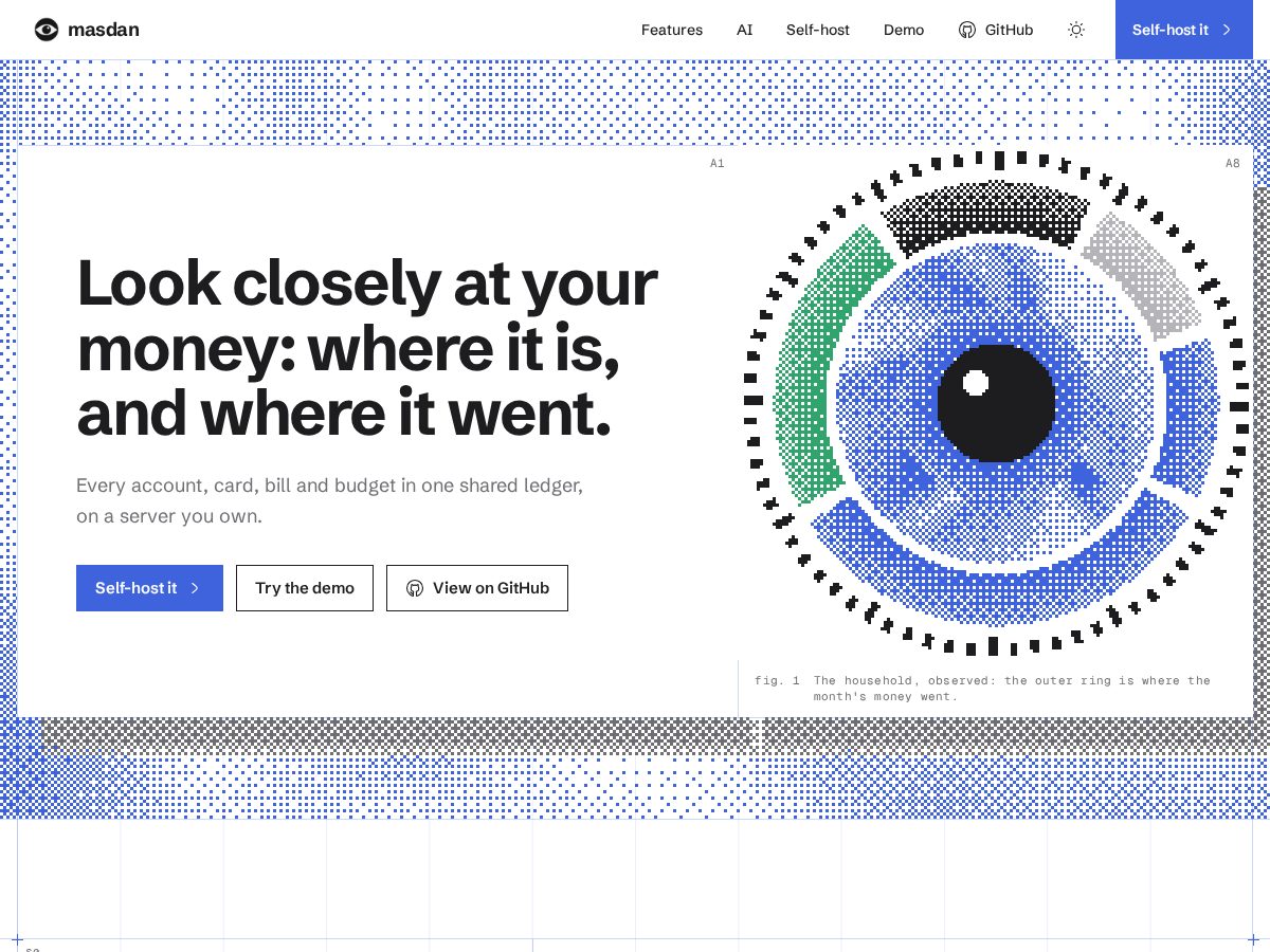 Landing-page snapshot of masdan.money