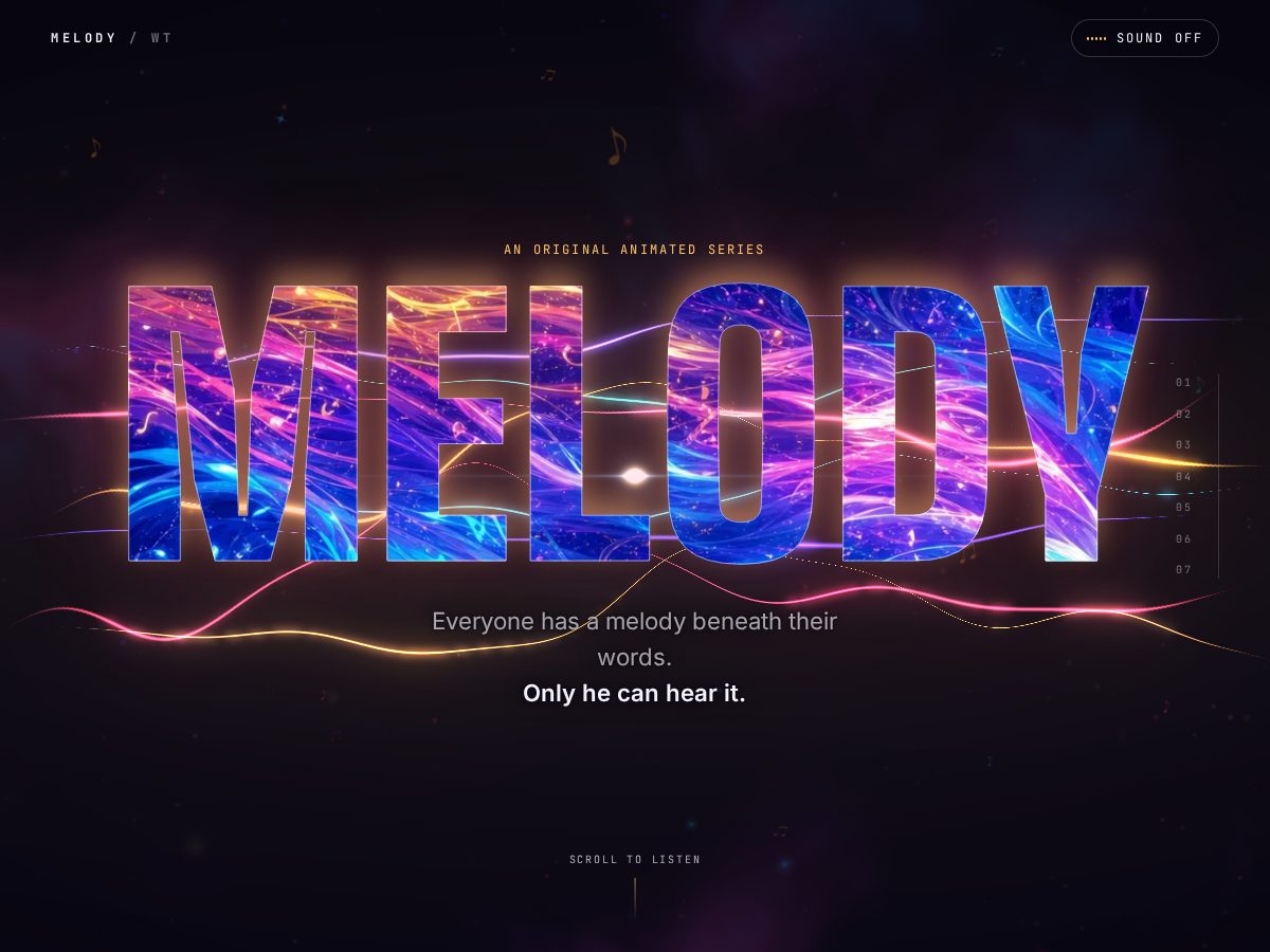Landing-page snapshot of melody.earth