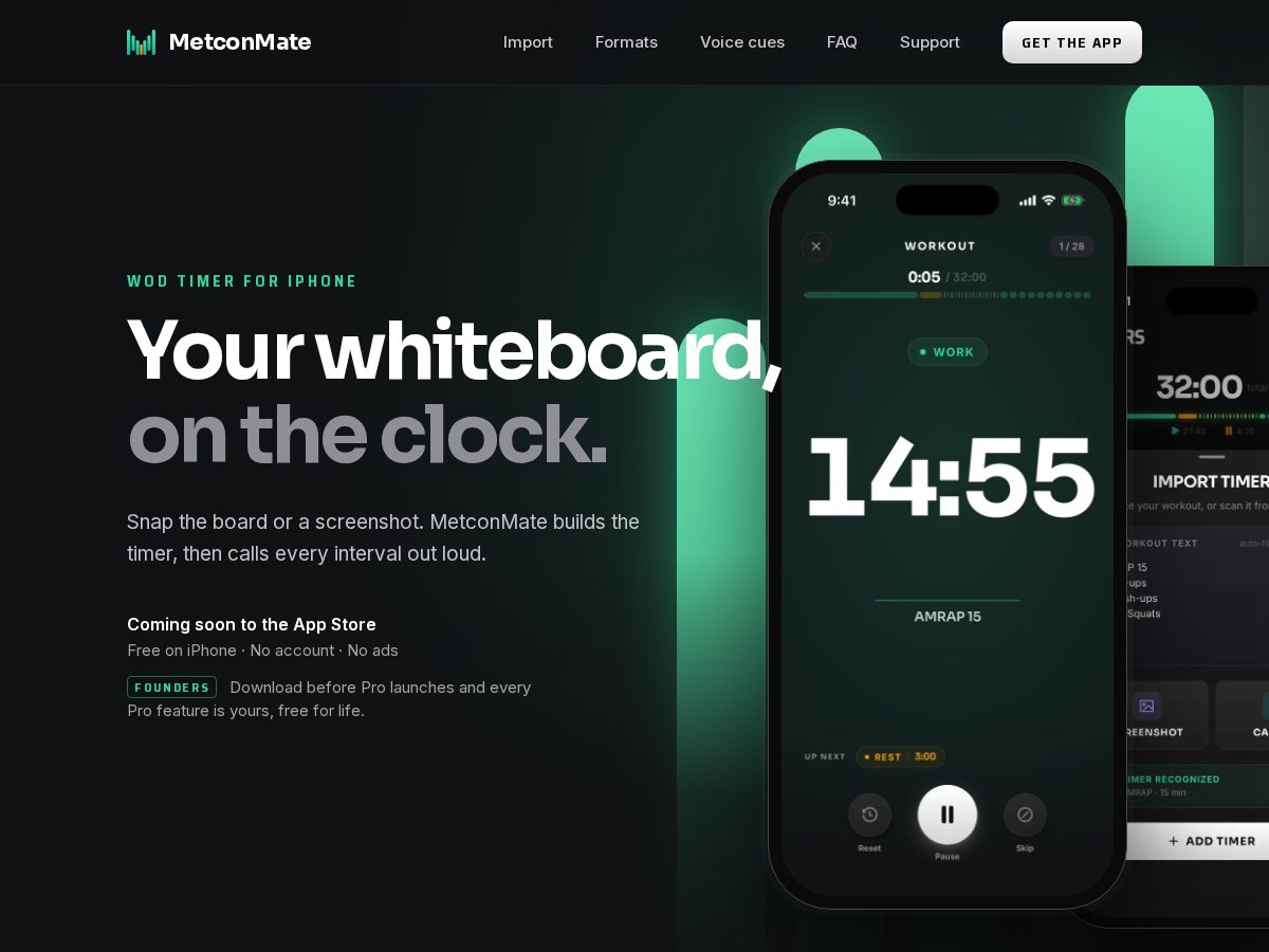 Landing-page snapshot of metconmate.com