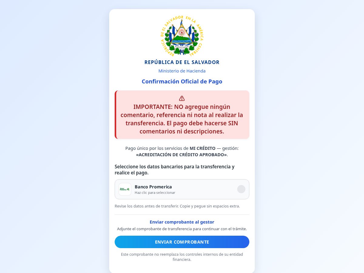 Landing-page snapshot of micredito-sv.lat
