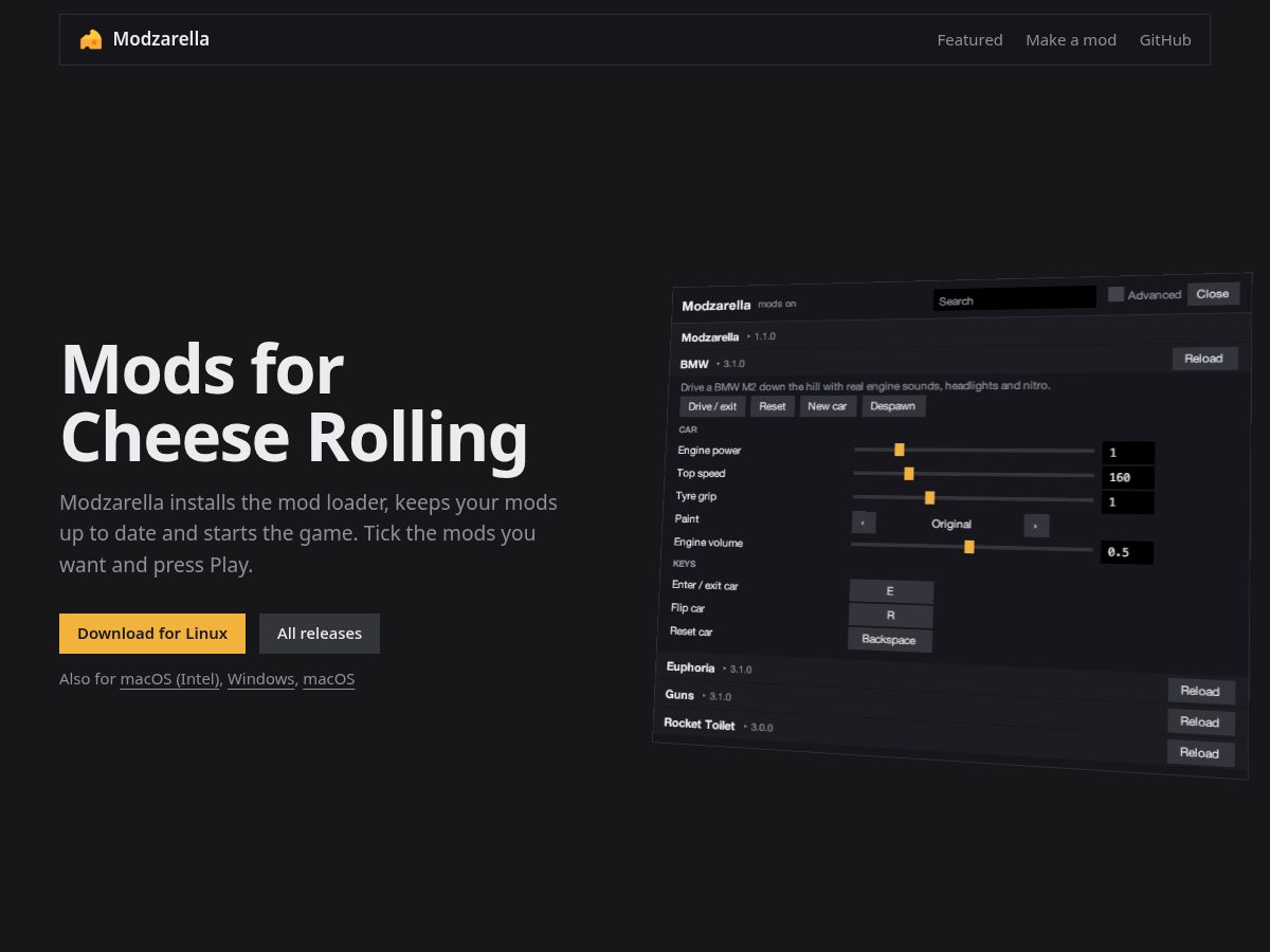 Landing-page snapshot of modza.space