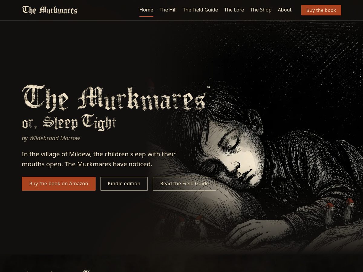Landing-page snapshot of murkmares.com