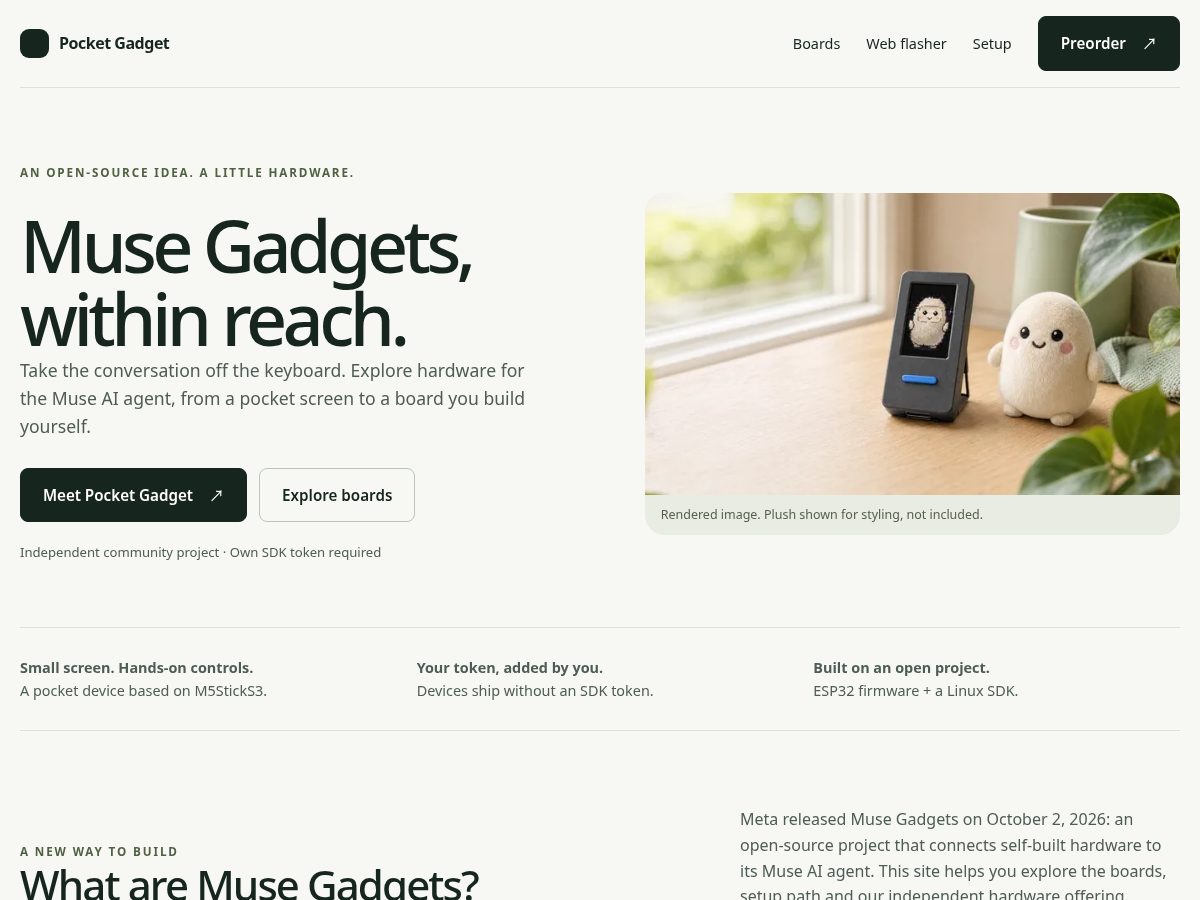Landing-page snapshot of muse-gadgets.com
