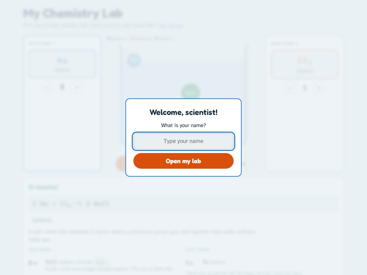 Landing-page snapshot of mychemistrylab.org