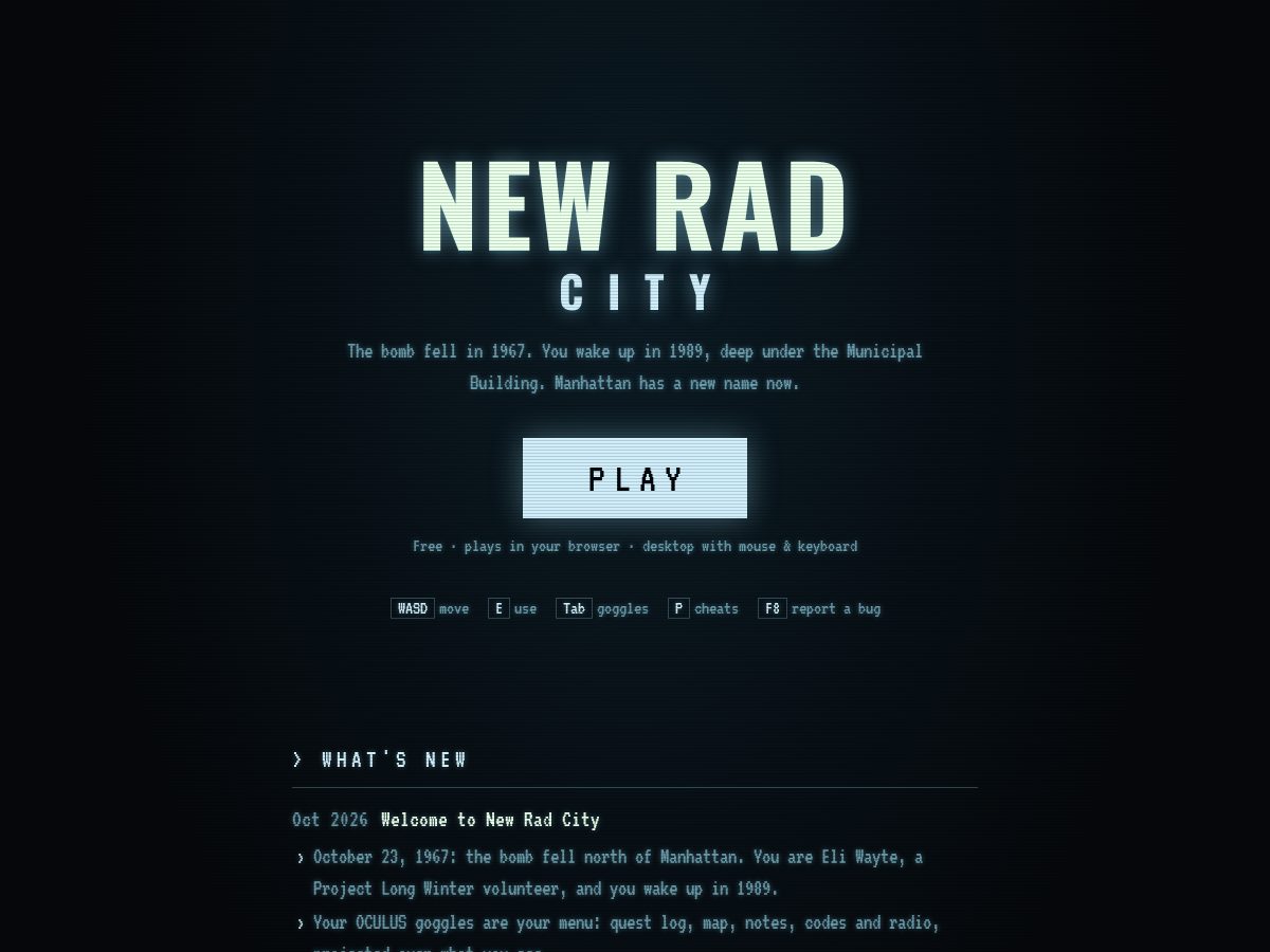 Landing-page snapshot of newrad.city