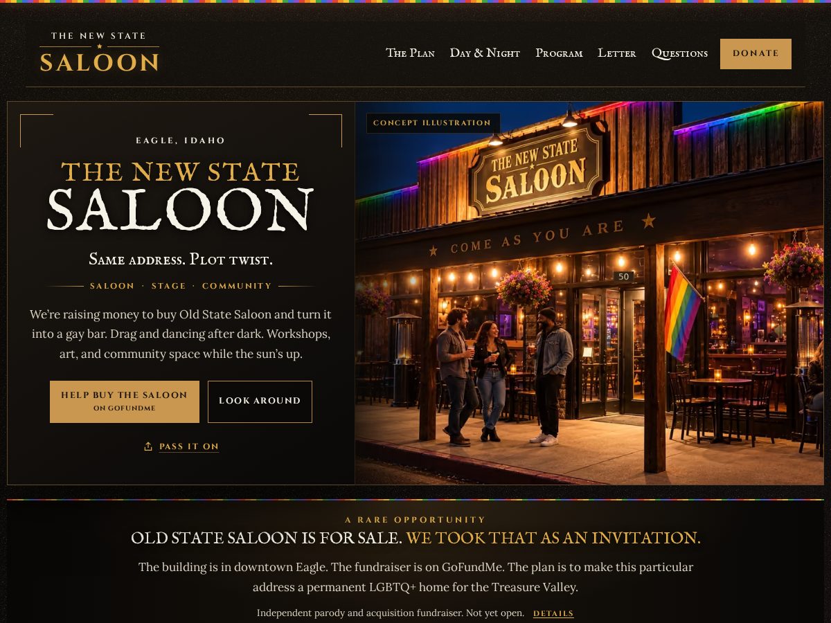 Landing-page snapshot of newstatesaloon.com