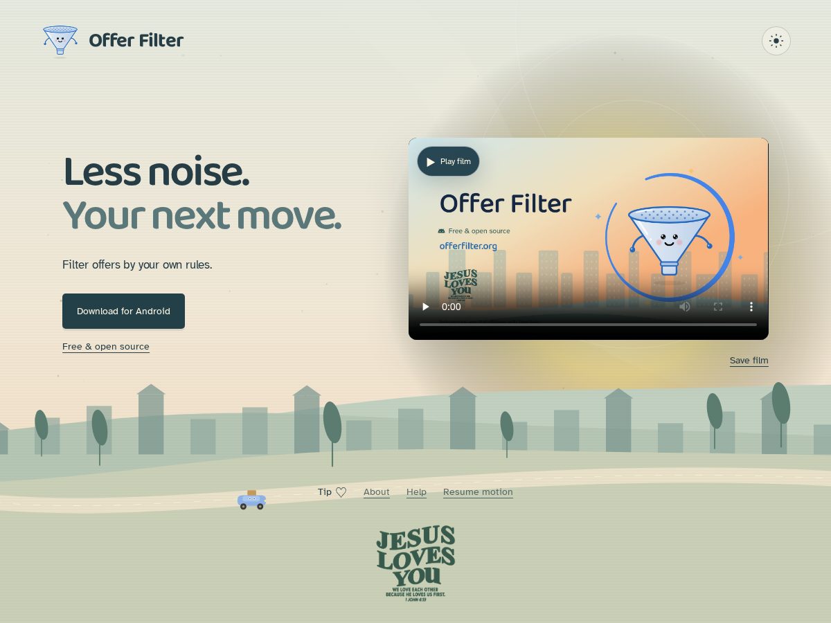 Landing-page snapshot of offerfilter.org