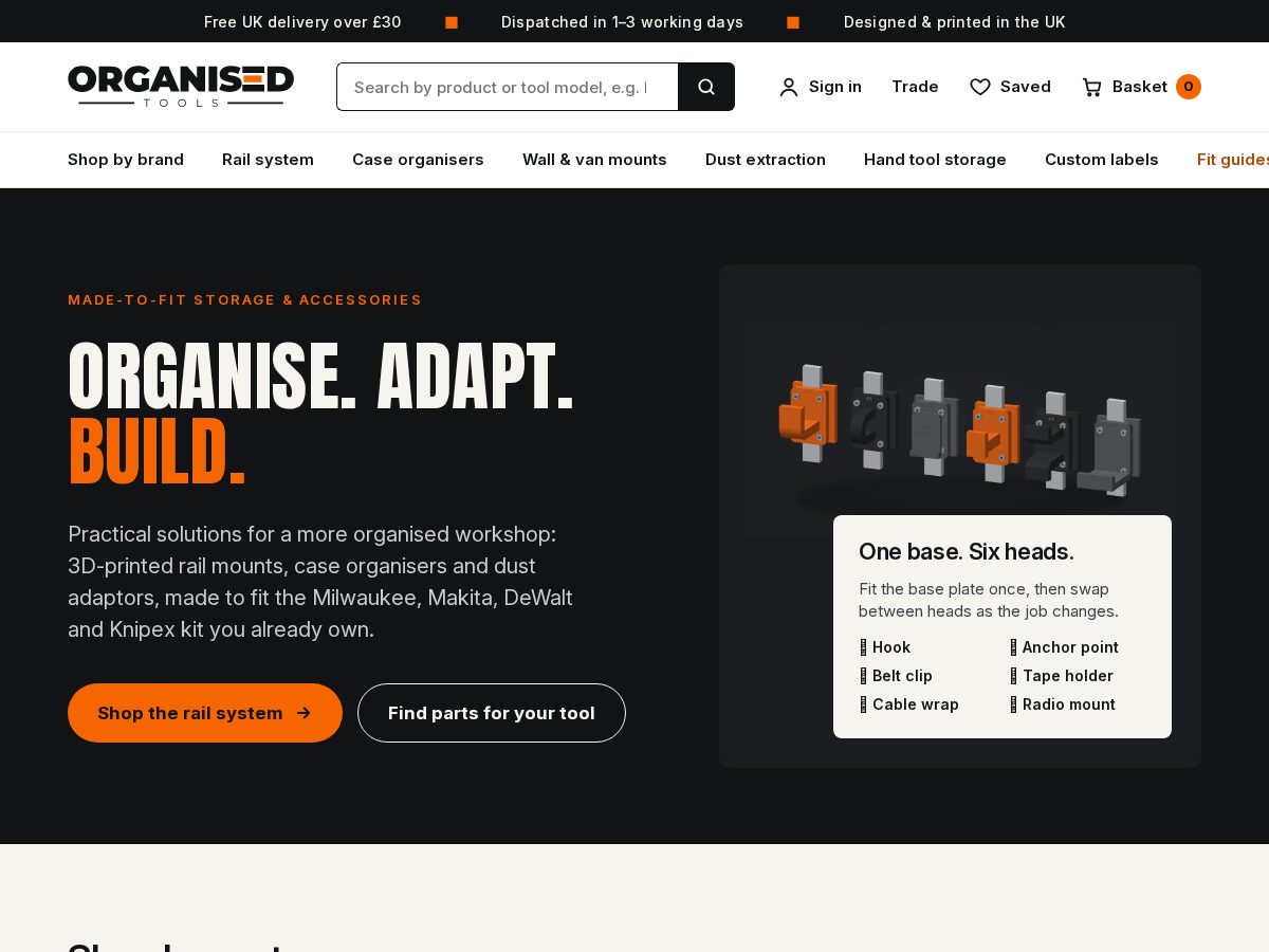 Landing-page snapshot of organisedtools.store