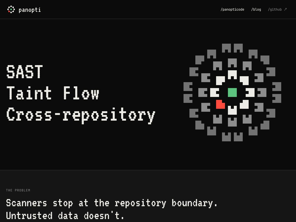 Landing-page snapshot of panopti.org