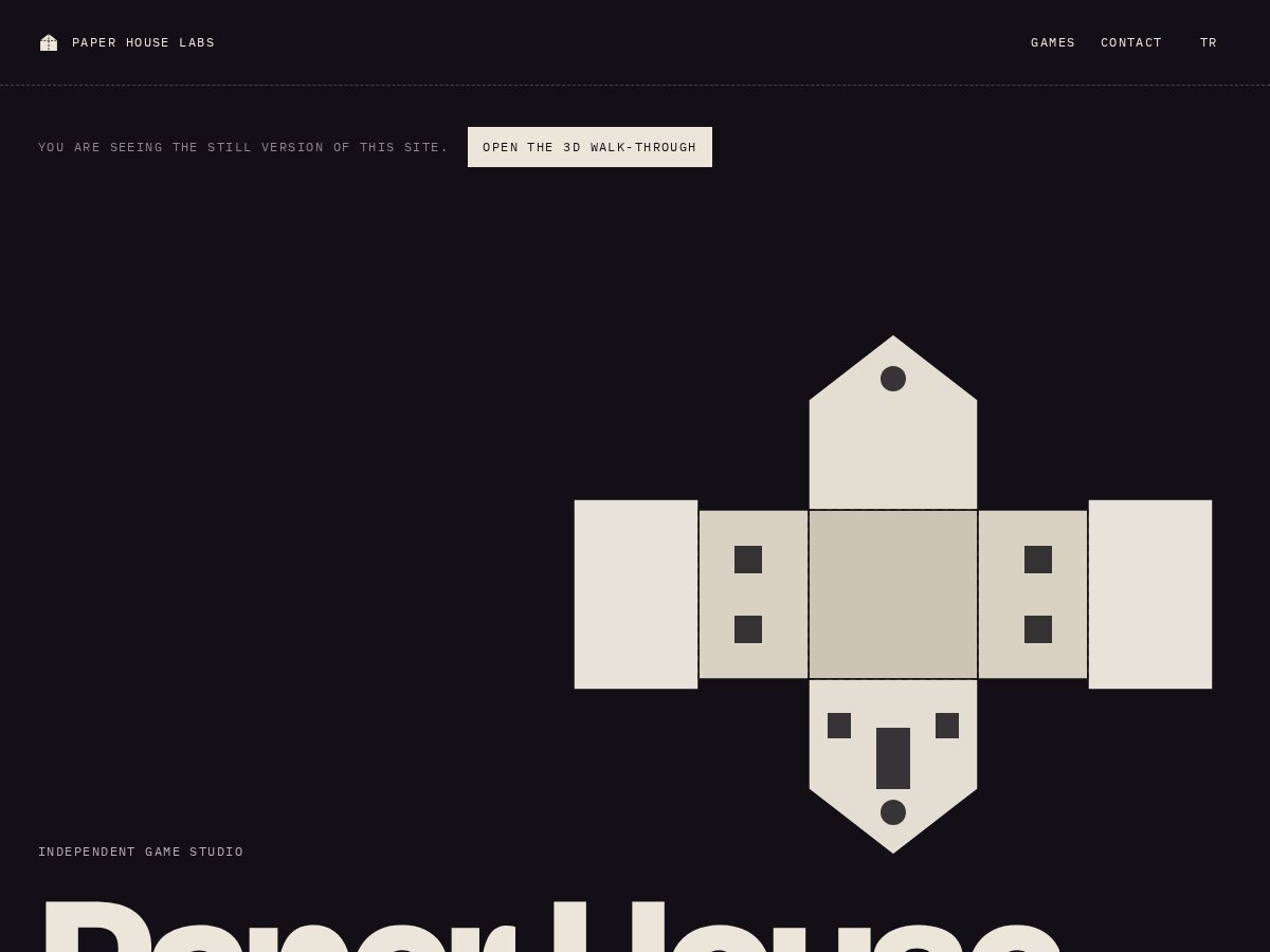 Landing-page snapshot of paperhouselab.com