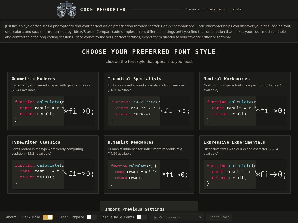 Landing-page snapshot of phoropter.org