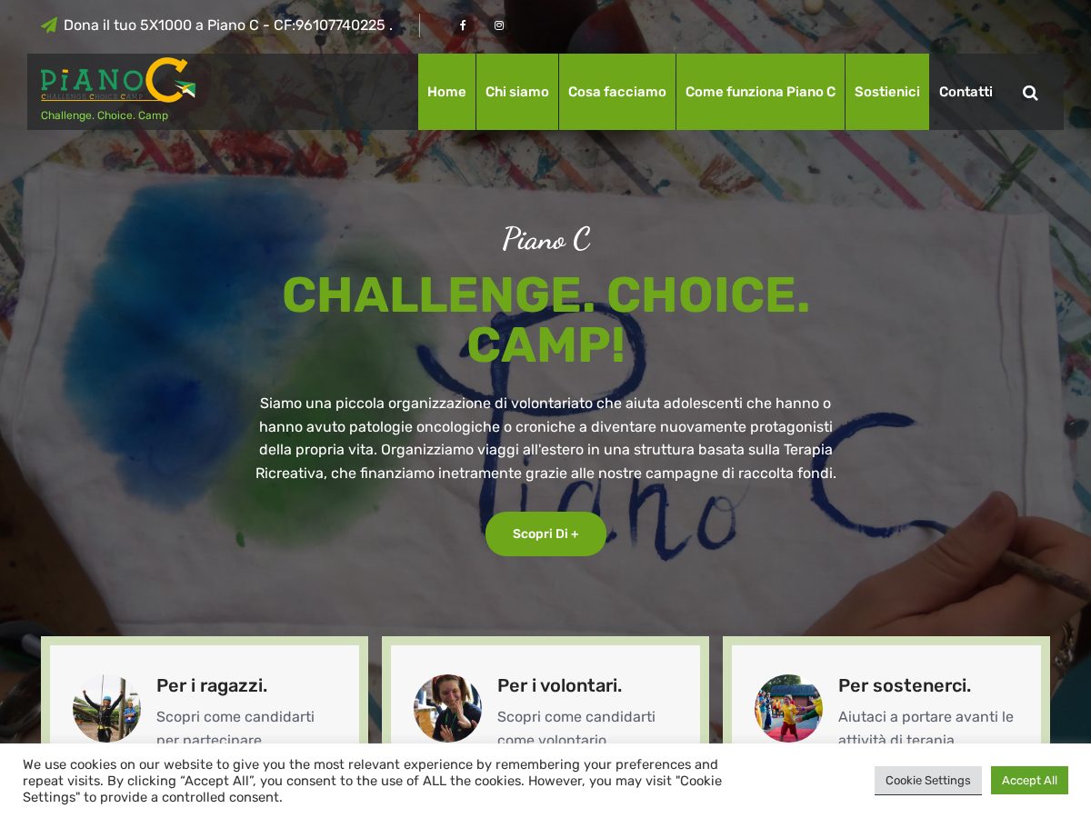 Landing-page snapshot of pianoc.org