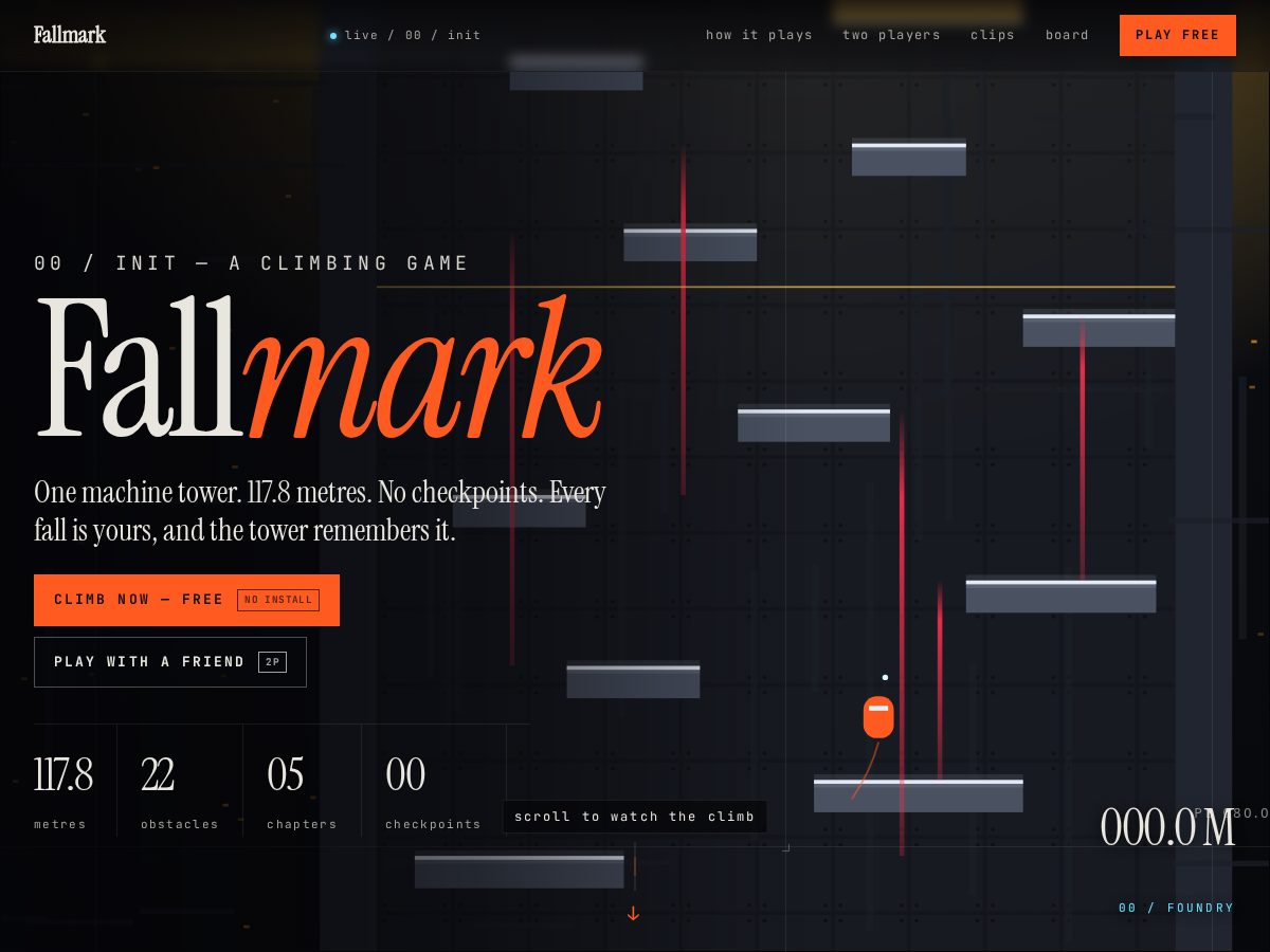 Landing-page snapshot of playfallmark.com