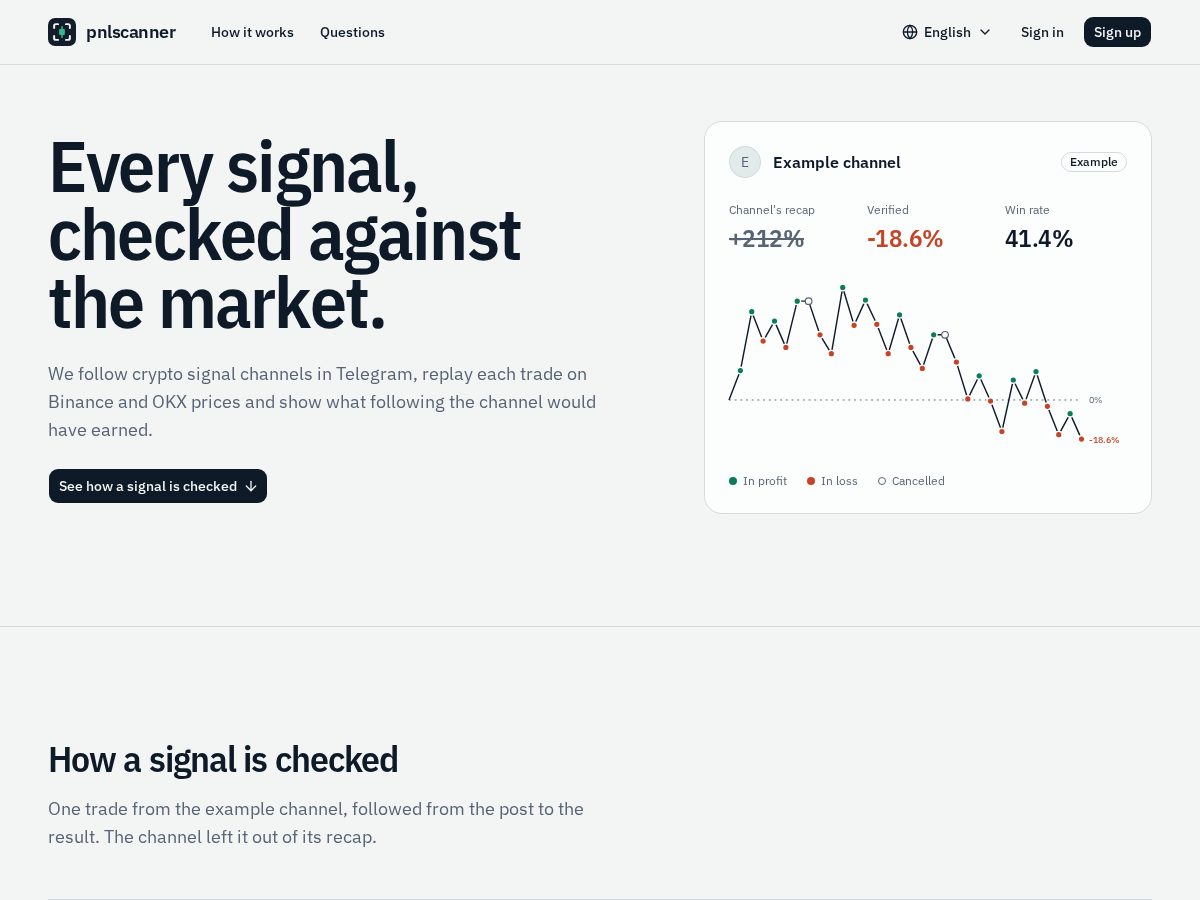 Landing-page snapshot of pnlscanner.org