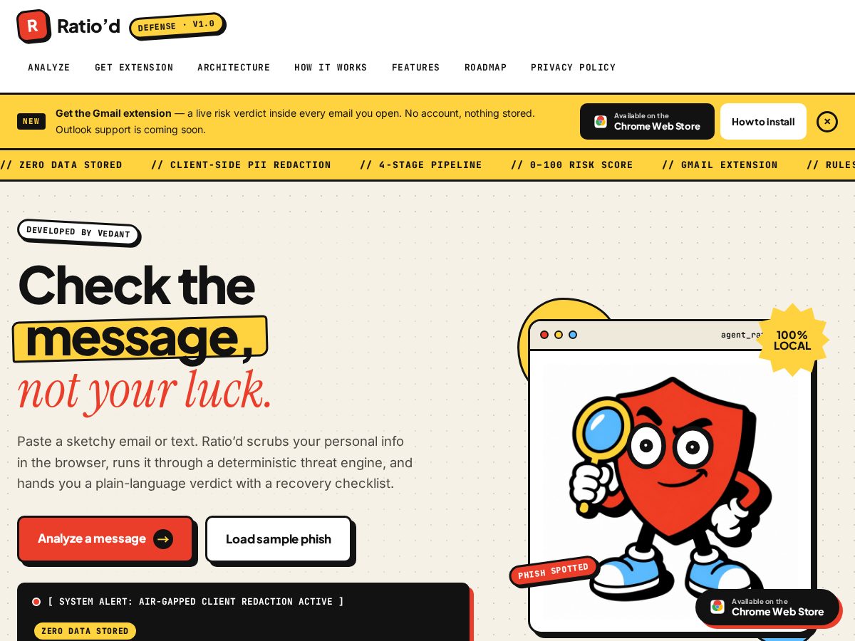 Landing-page snapshot of ratiod.online