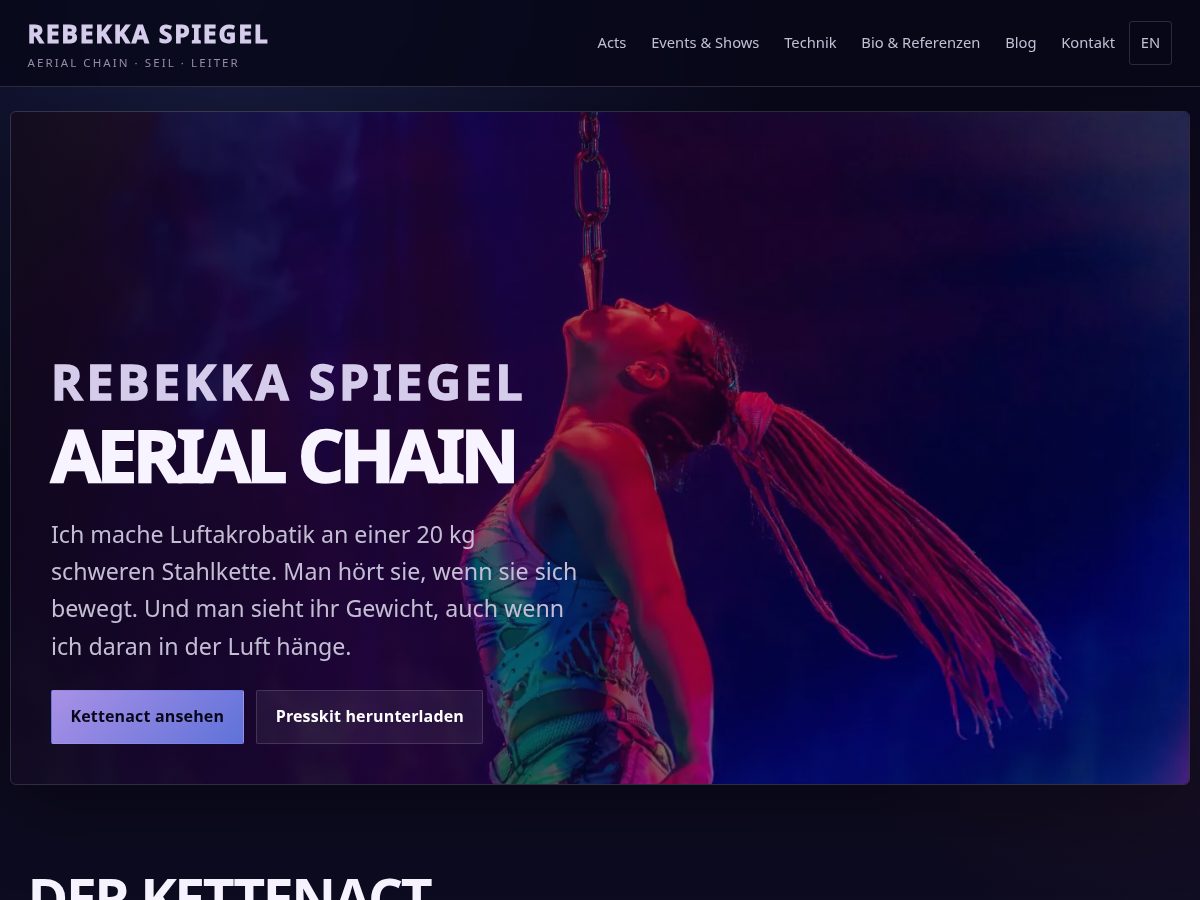 Landing-page snapshot of rebekkaspiegel.com