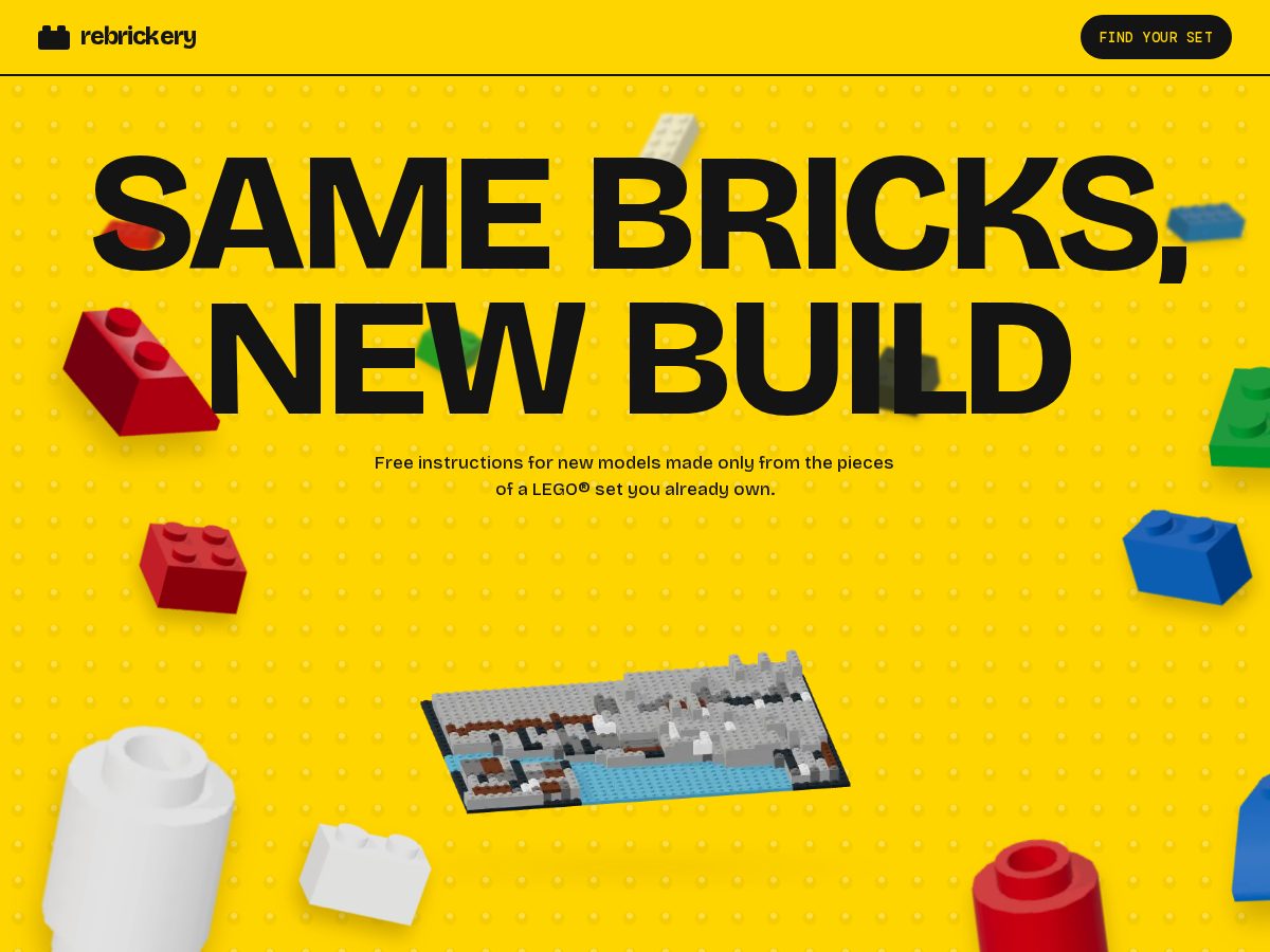 Landing-page snapshot of rebrickery.com