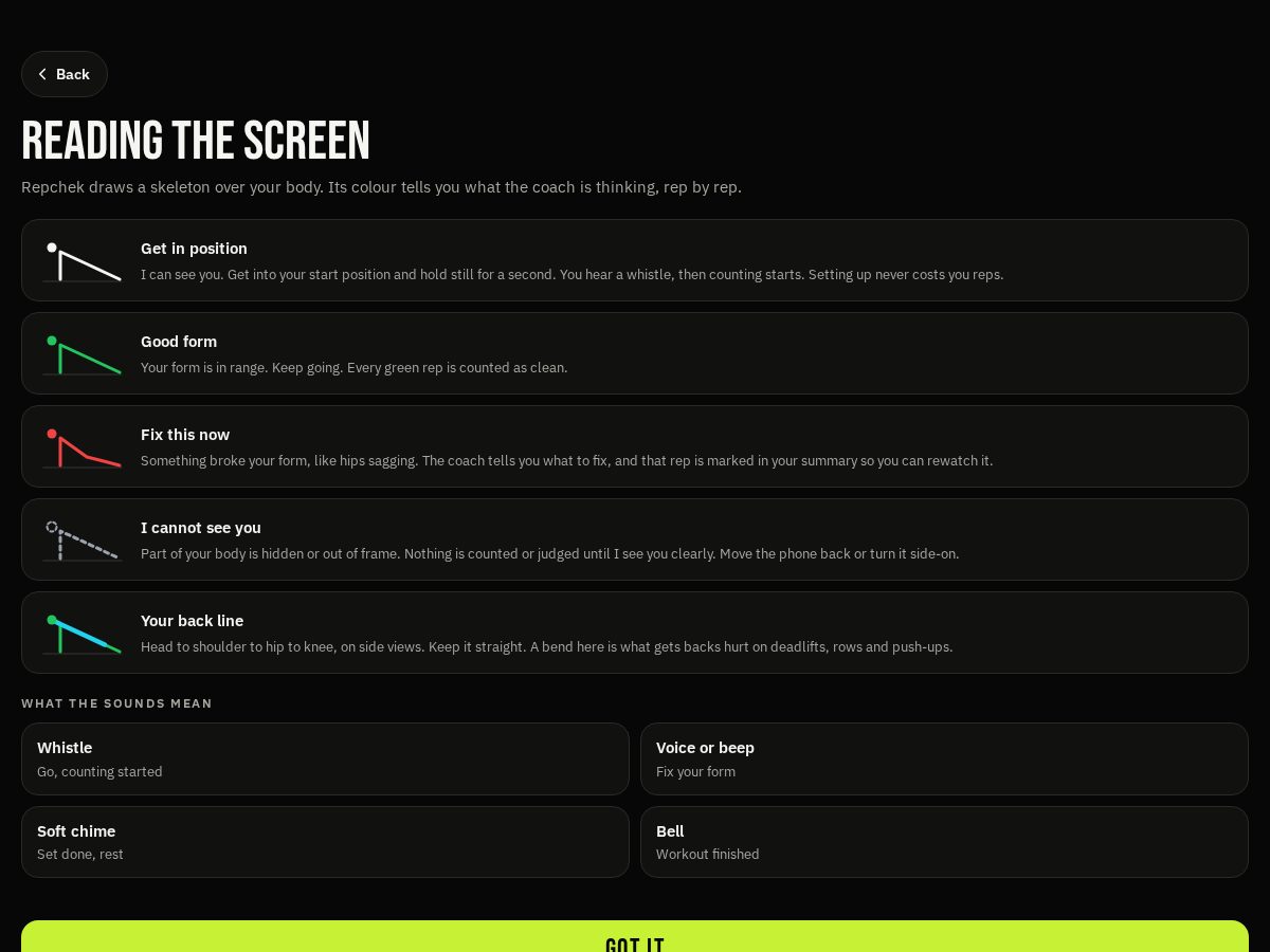 Landing-page snapshot of repchek.fit