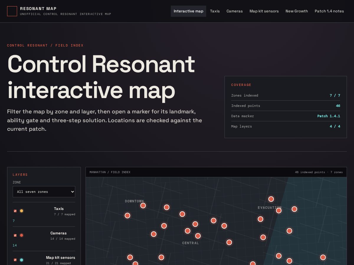 Landing-page snapshot of resonantmap.com