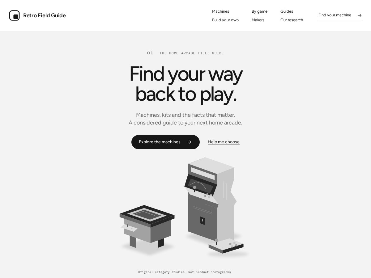 Landing-page snapshot of retrofieldguide.com