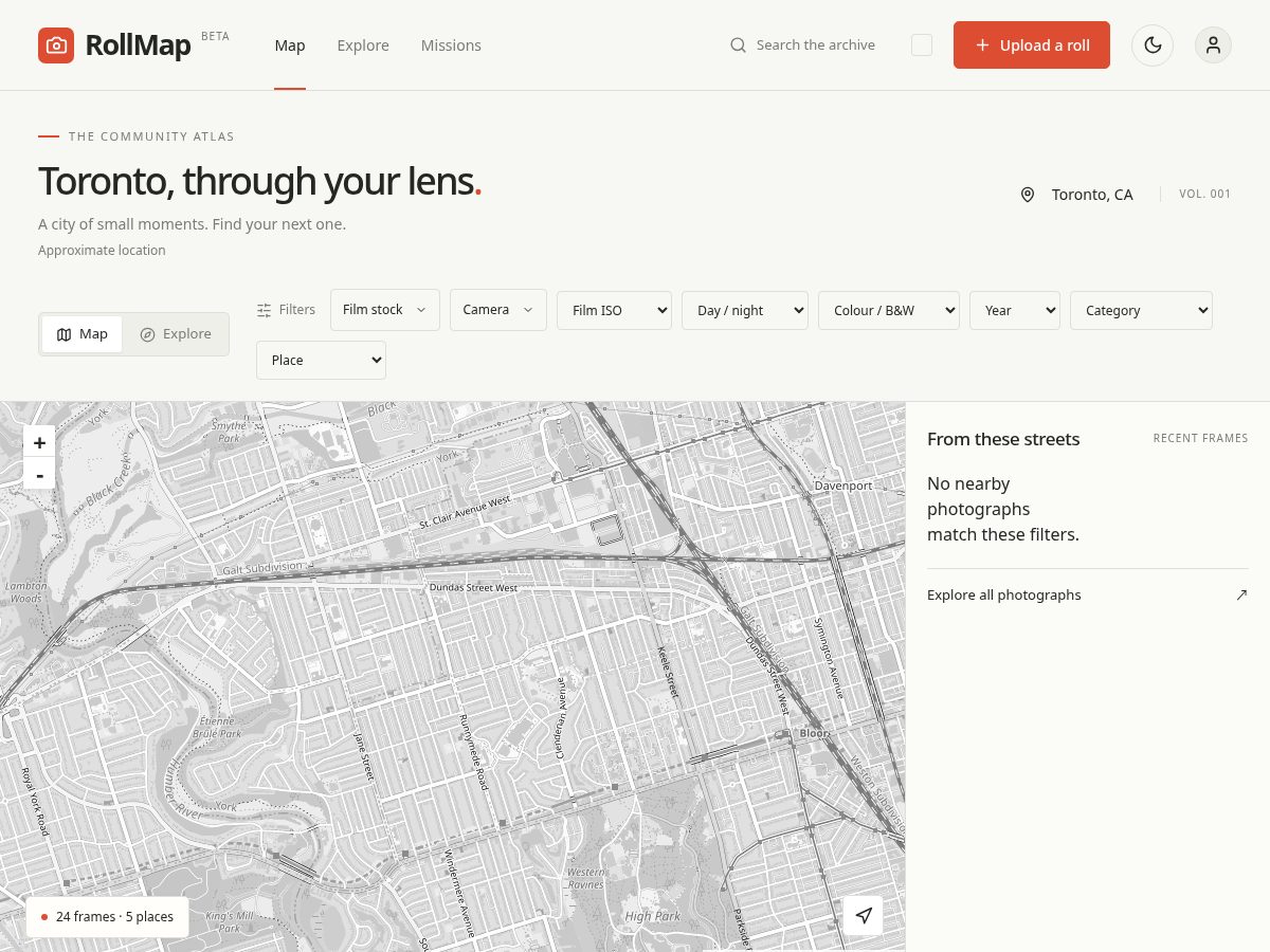 Landing-page snapshot of rollmap.net