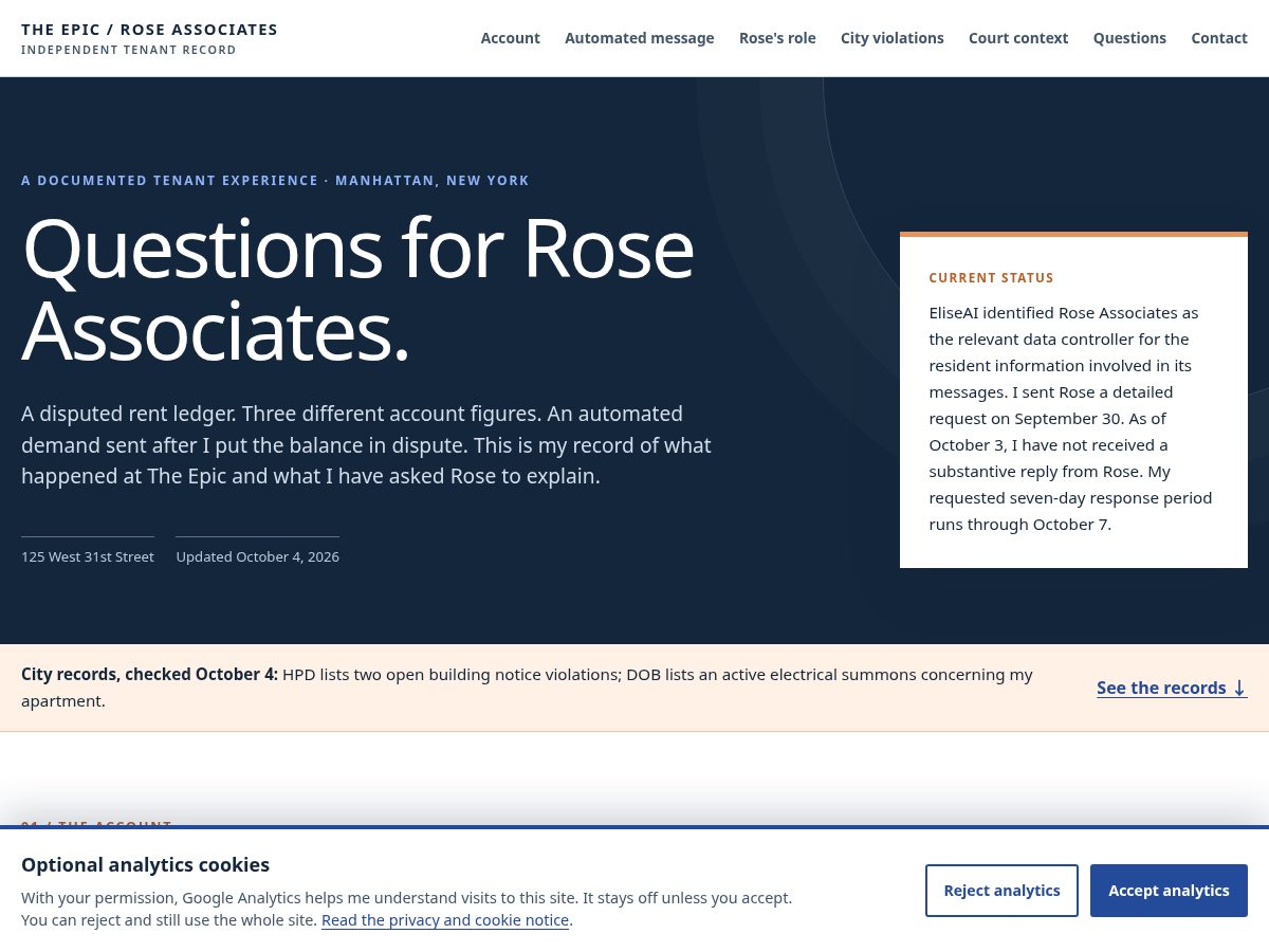 Landing-page snapshot of roseassociatesreview.com