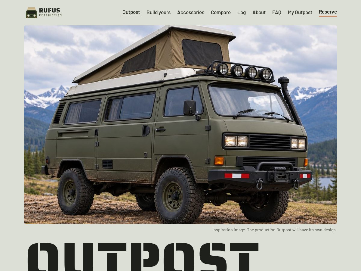 Landing-page snapshot of rufusretroistics.com