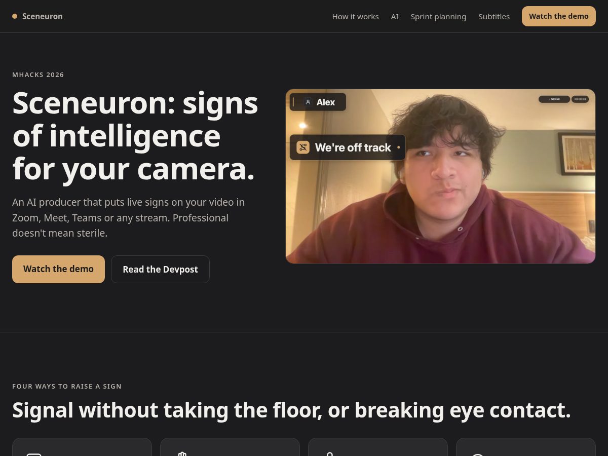 Landing-page snapshot of signsofintelligence.tech