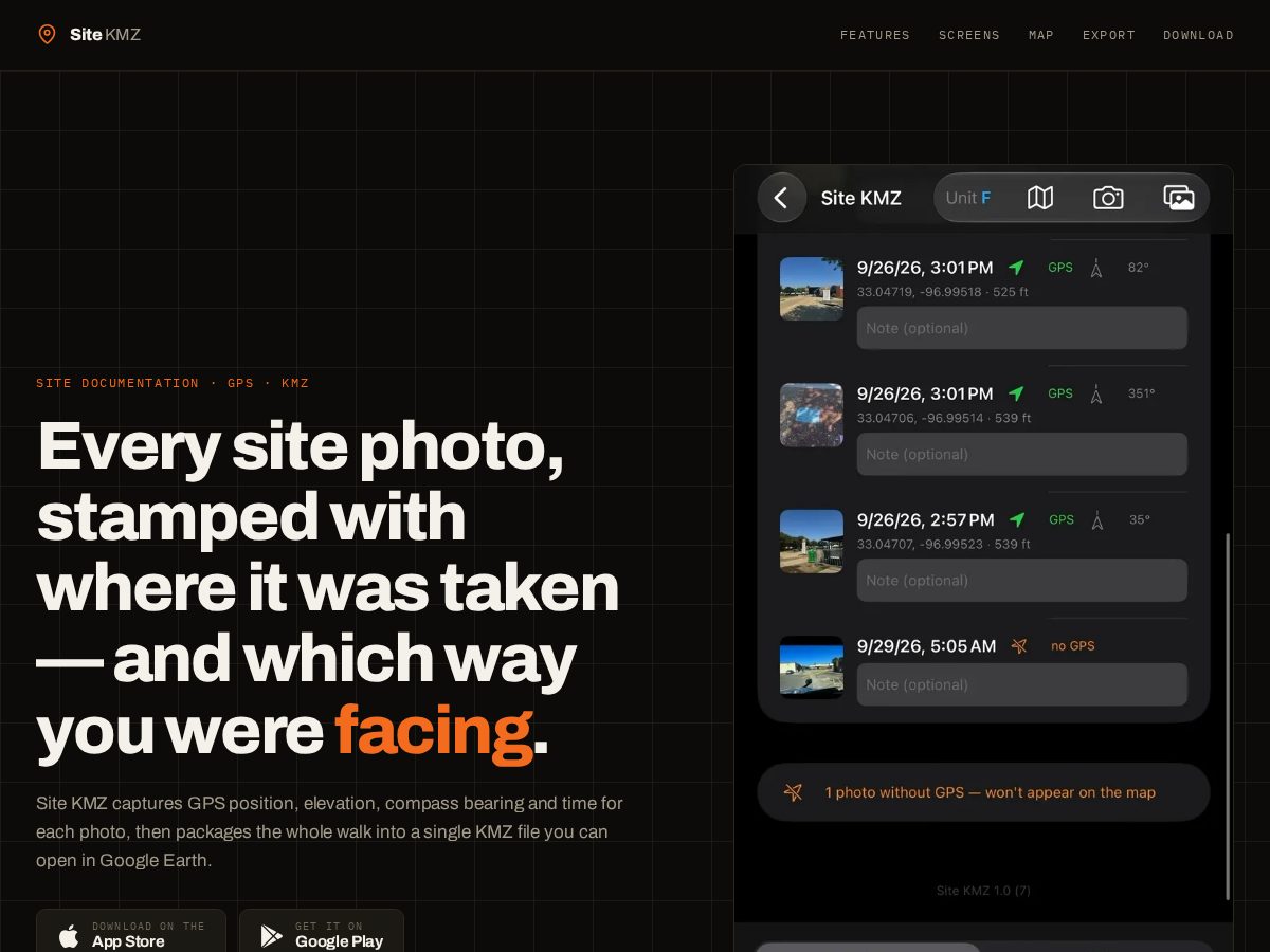 Landing-page snapshot of sitekmz.com