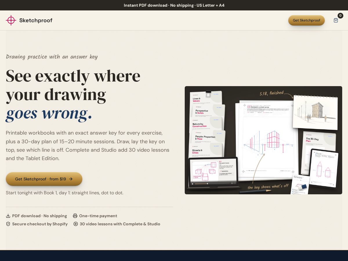 Landing-page snapshot of sketchproof.com