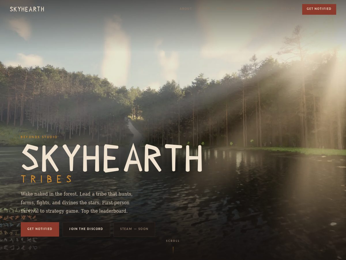 Landing-page snapshot of skyhearthtribes.com