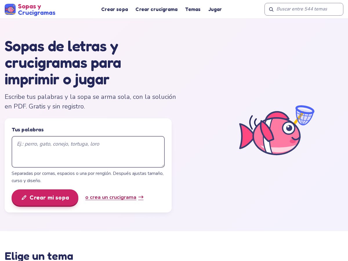 Landing-page snapshot of sopasycrucigramas.com