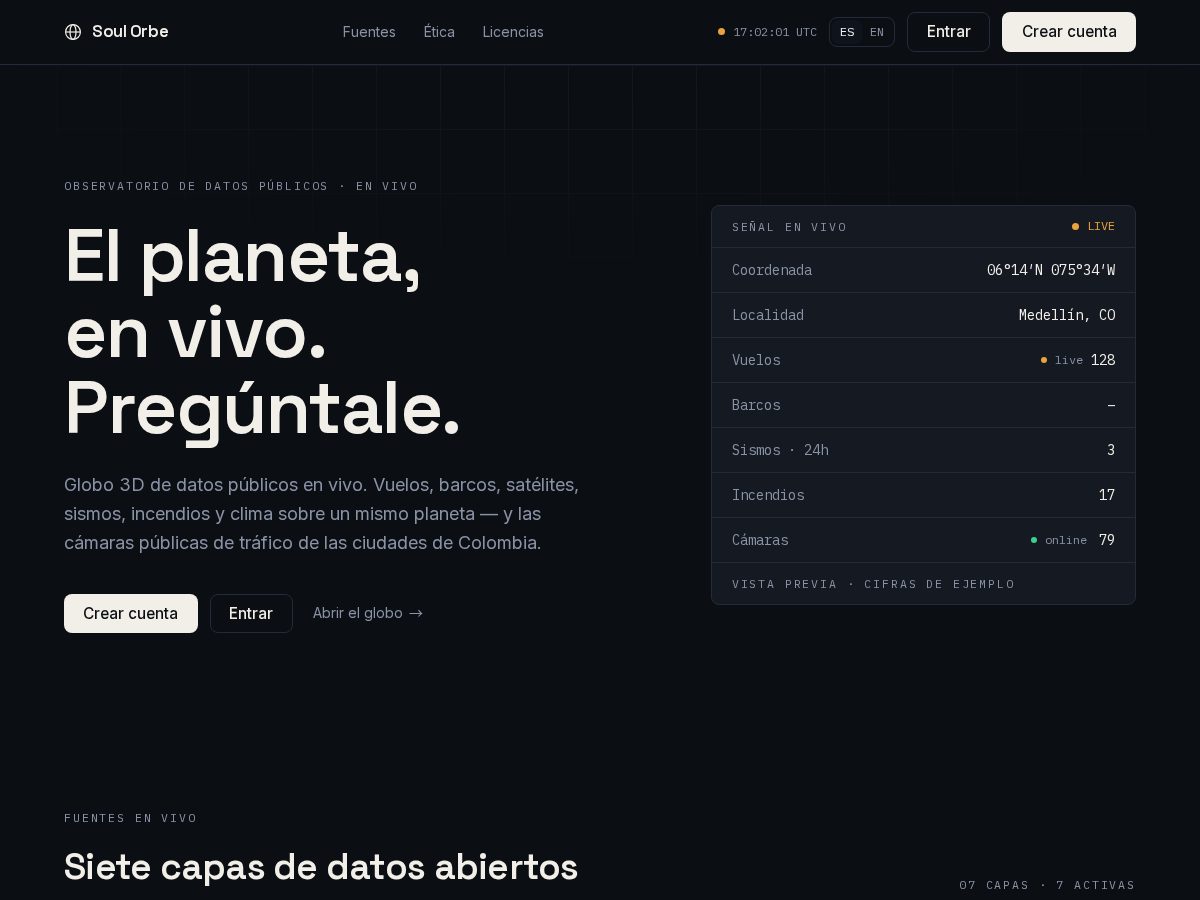 Landing-page snapshot of soulorbe.com