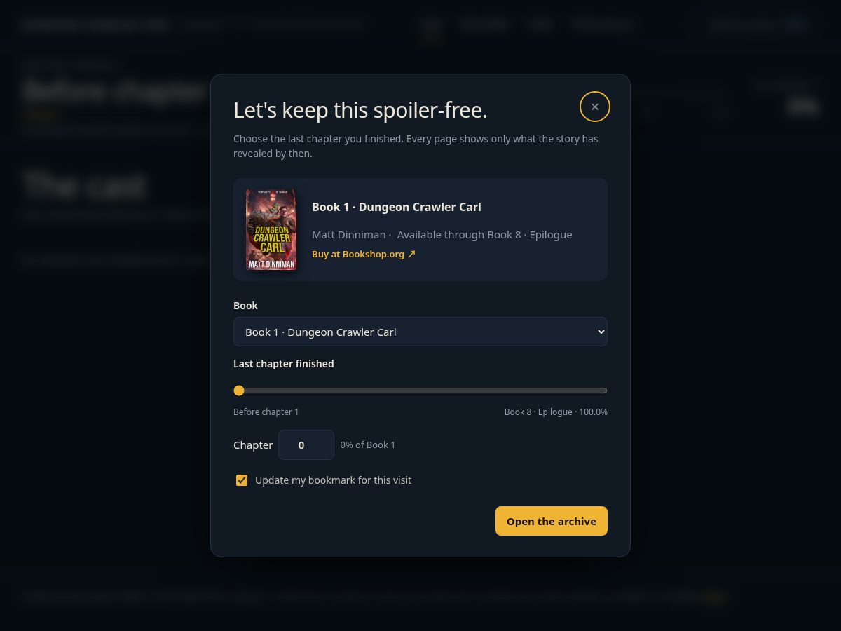 Landing-page snapshot of spoilerfreecarl.com