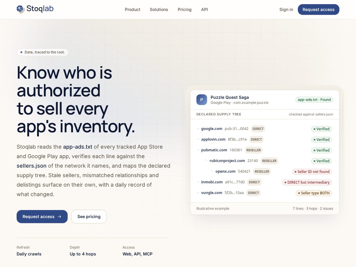 Landing-page snapshot of stoqlab.com
