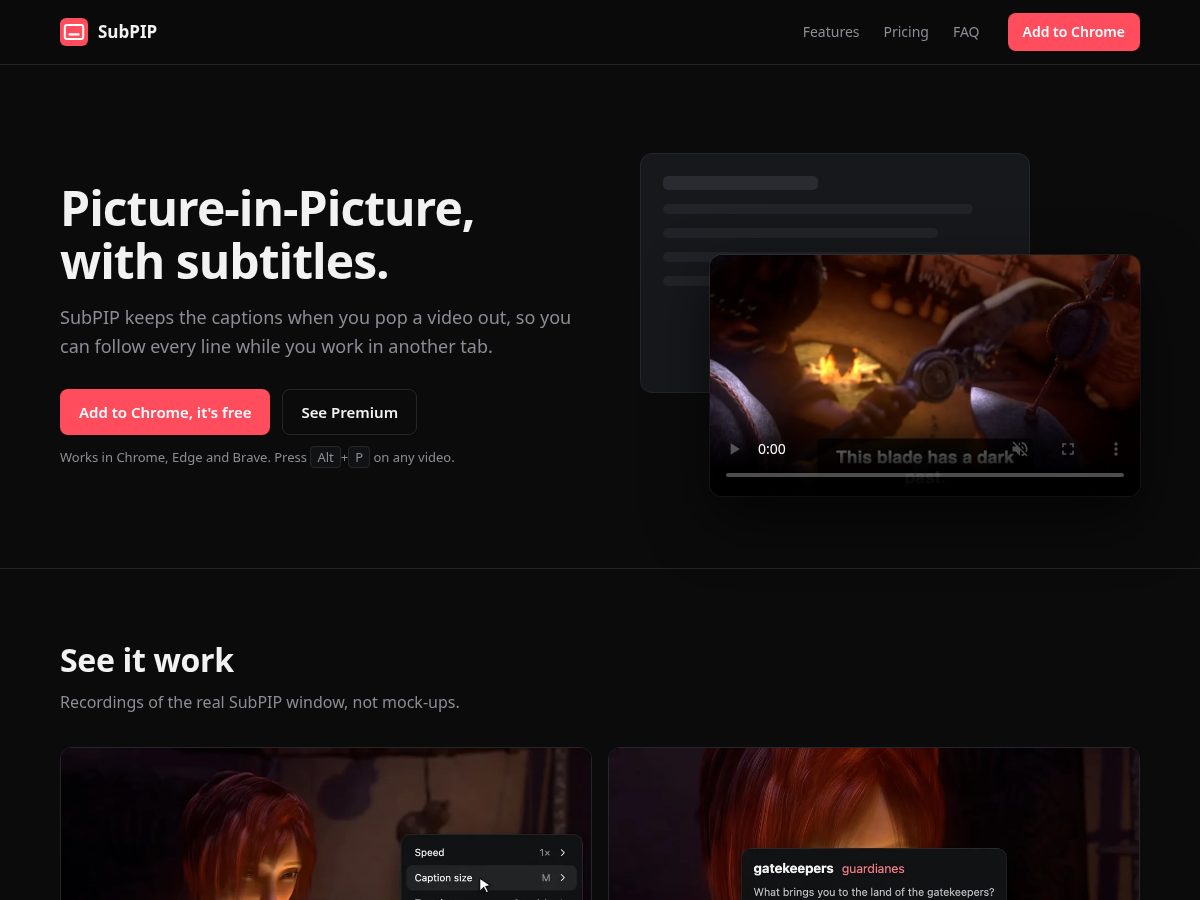Landing-page snapshot of subpip.online