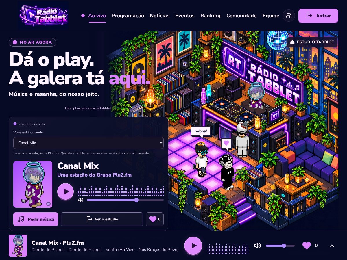 Landing-page snapshot of tabblet.net