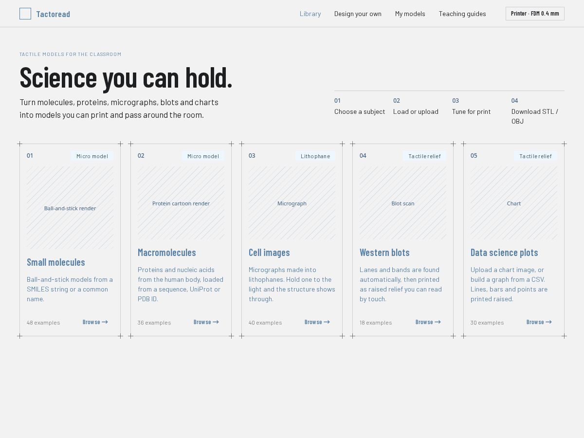 Landing-page snapshot of tactoread.org