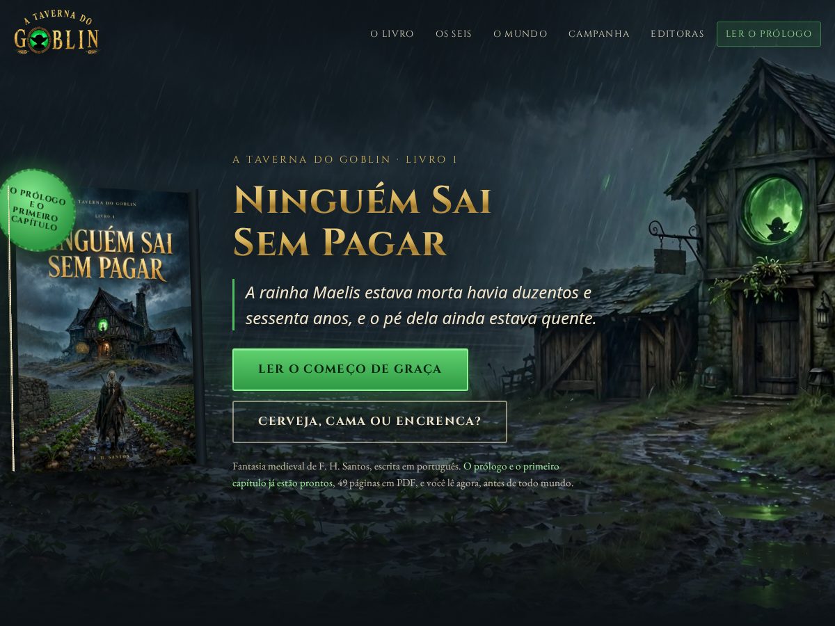 Landing-page snapshot of tavernadogoblin.com
