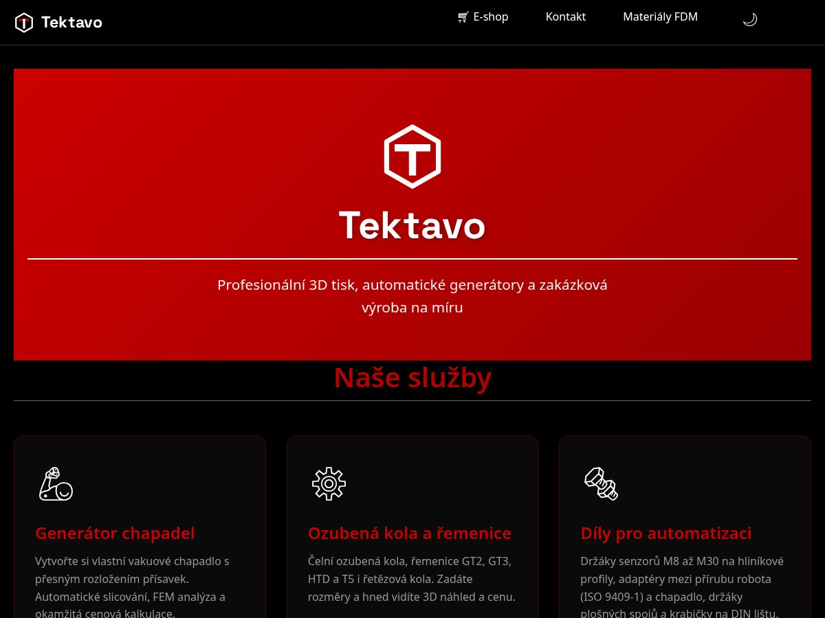 Landing-page snapshot of tektavo.com