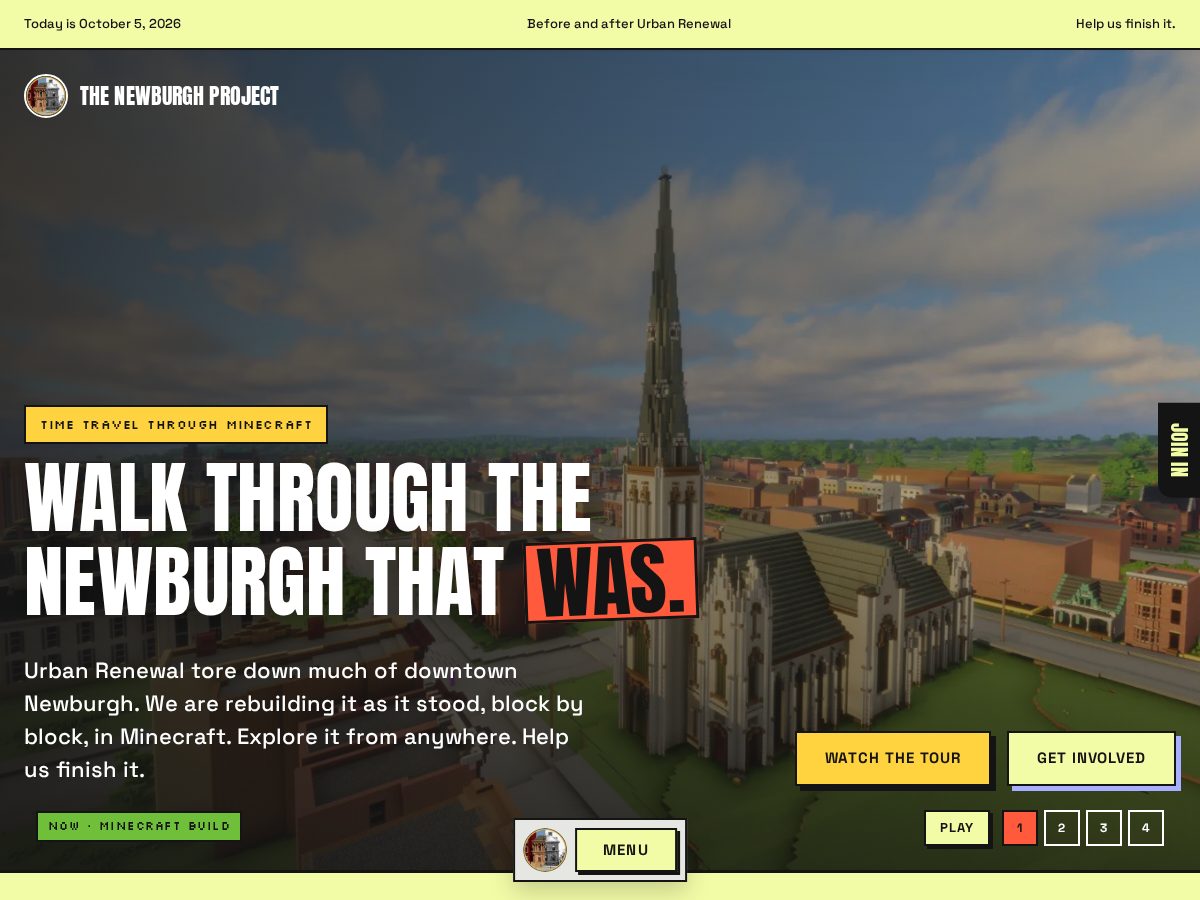 Landing-page snapshot of thenewburghproject.org