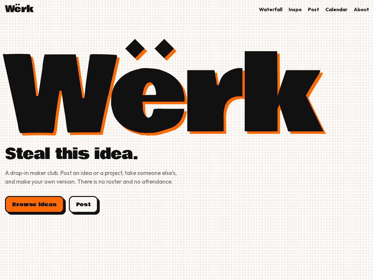 Landing-page snapshot of thewerk.club