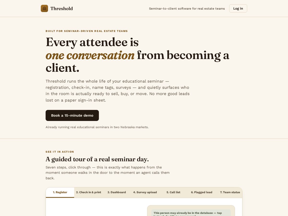Landing-page snapshot of thresholdneverghosts.com