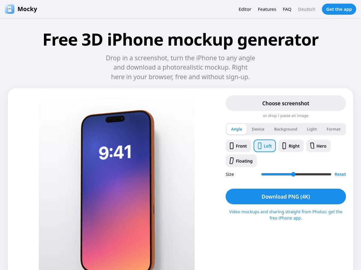 Landing-page snapshot of trymocky.com
