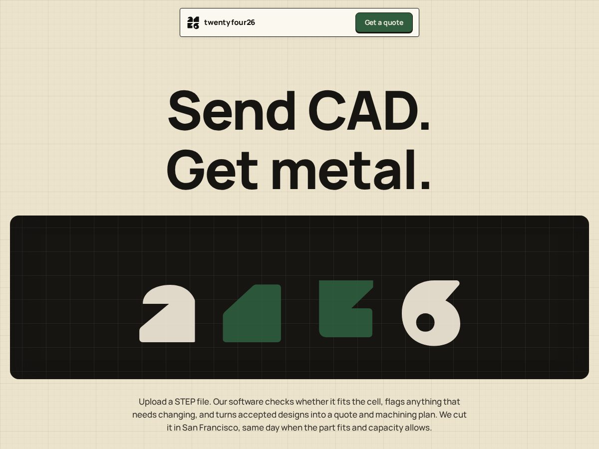 Landing-page snapshot of twentyfour26.parts