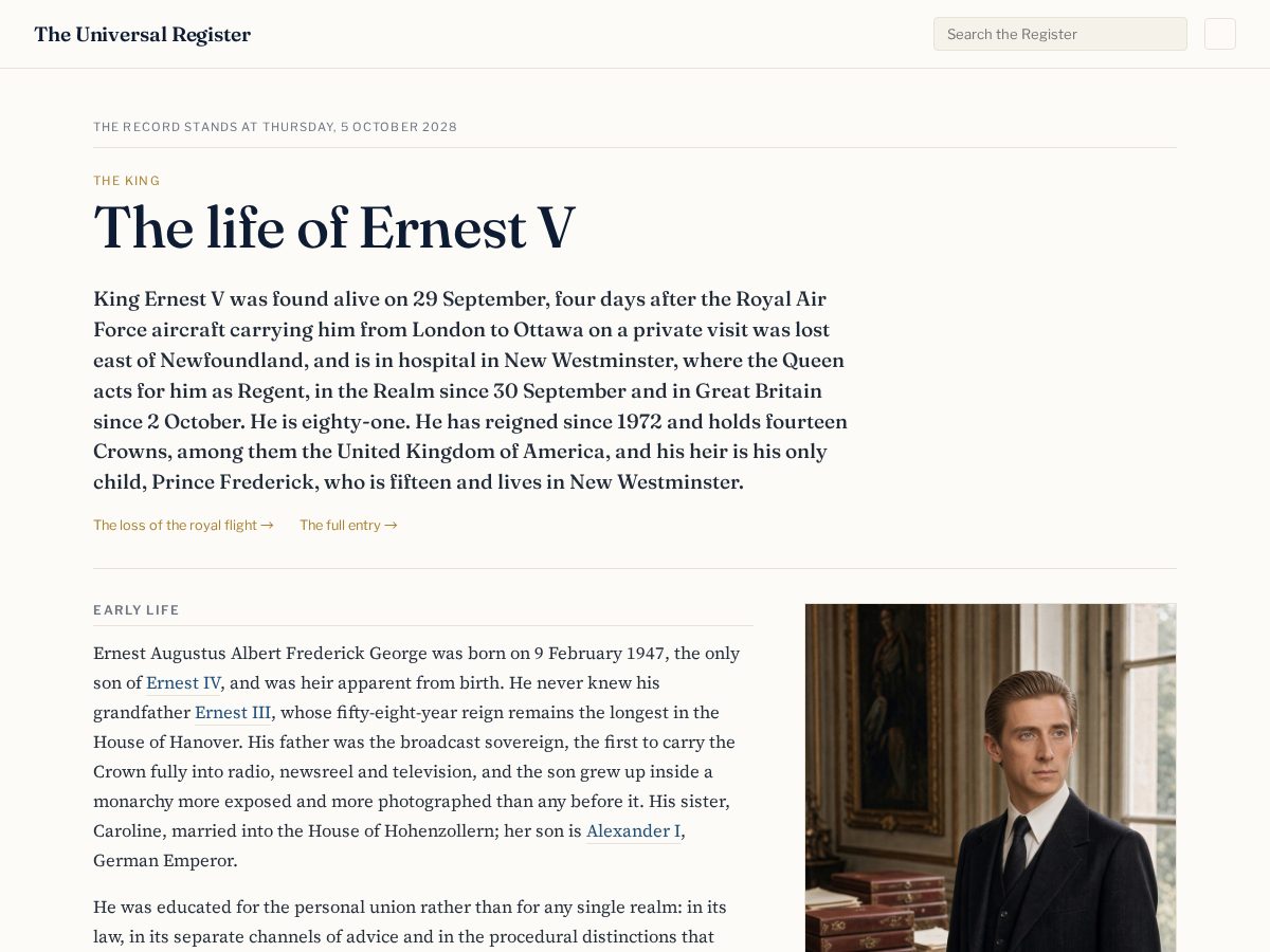 Landing-page snapshot of universal-register.org