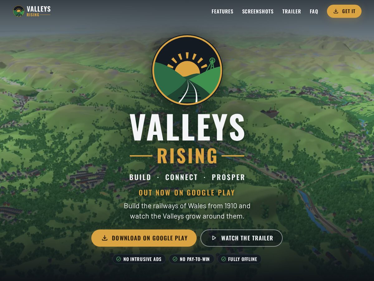 Landing-page snapshot of valleysrising.com