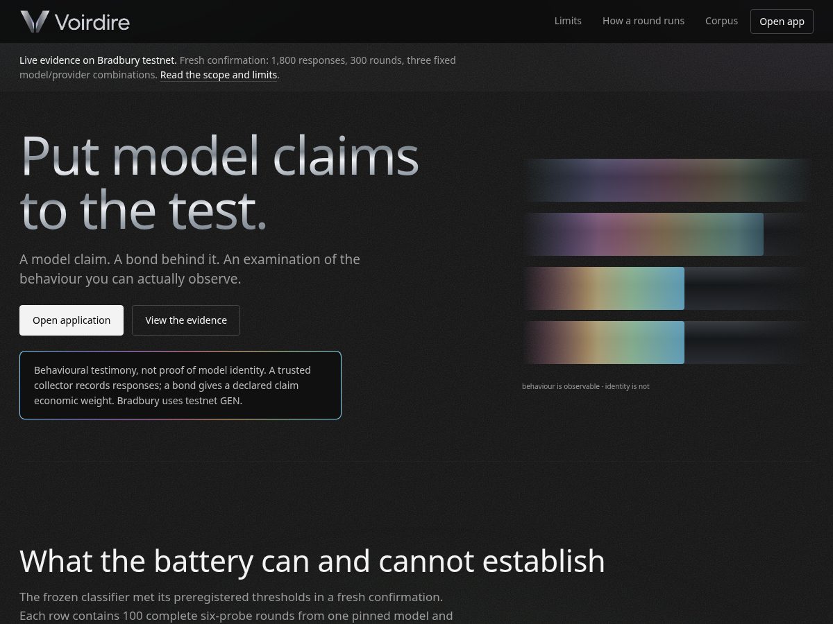 Landing-page snapshot of voirdire.pro
