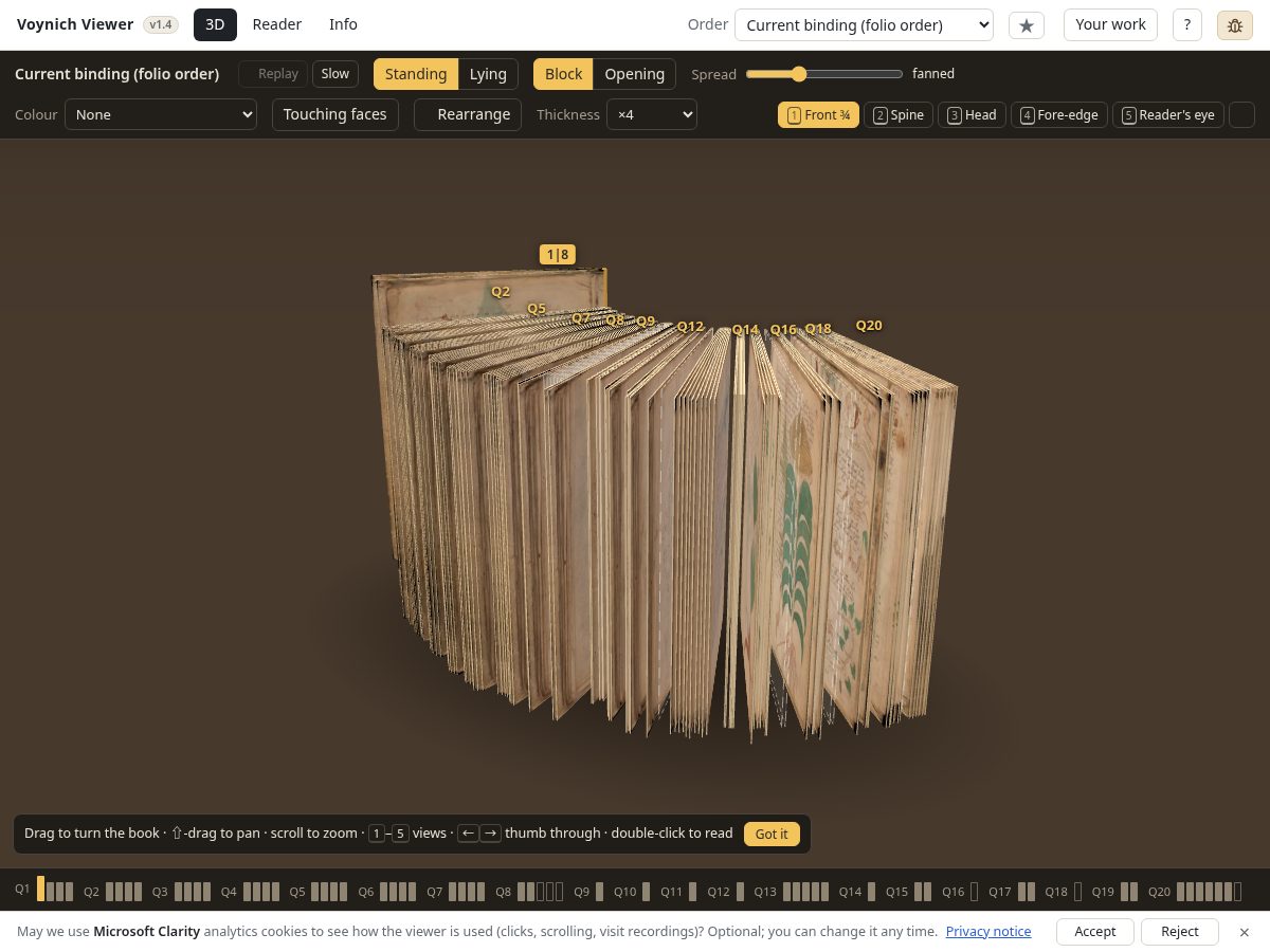 Landing-page snapshot of voynichviewer.com