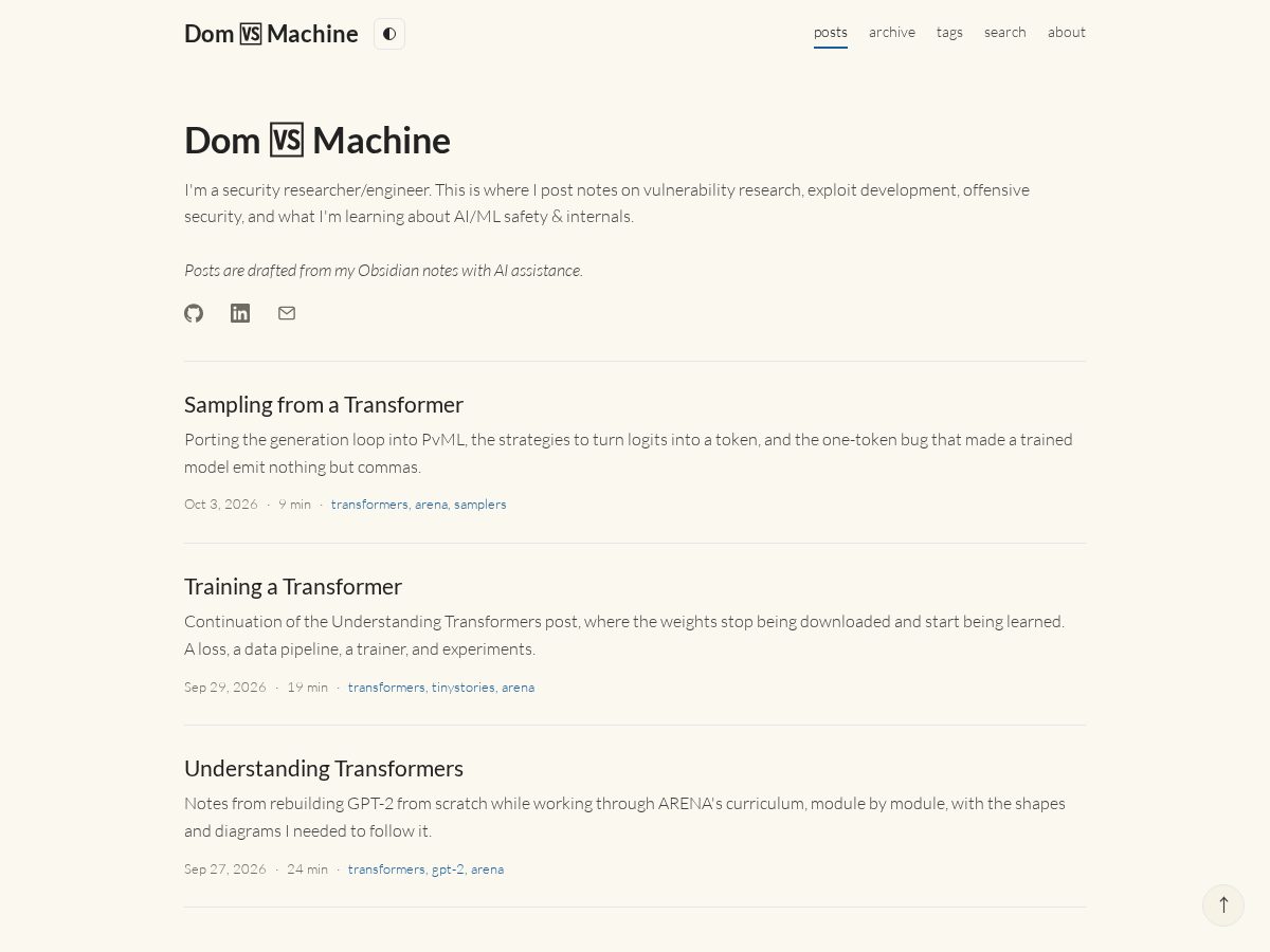 Landing-page snapshot of weirdmachine.wtf